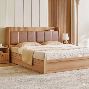 Lexus Savanna Queen Bed with Box Storage – Brown